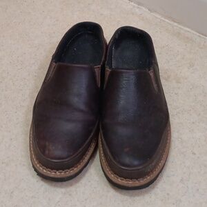 Georgia Boot Romeo Clog Brown Leather Slip On Casual Work Shoes Men's Size 10